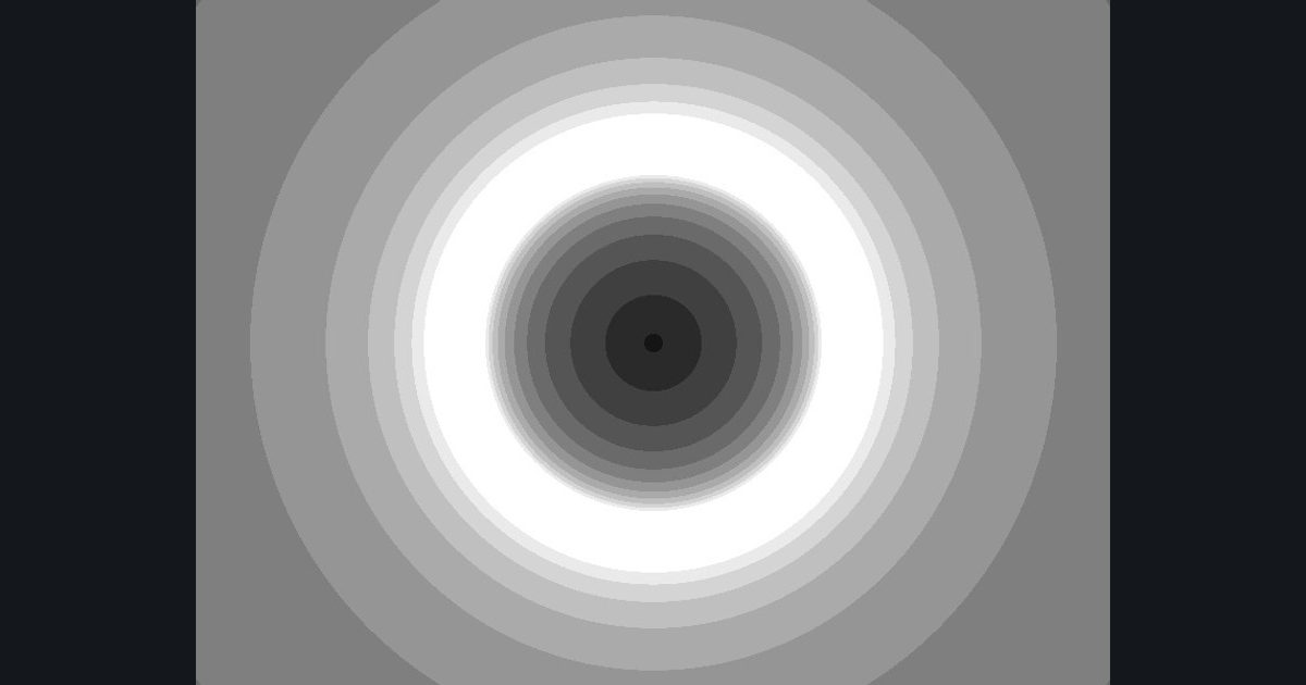 The picture produced by the shader in the lesson "3D, step 4: smart steps (sphere tracing)"