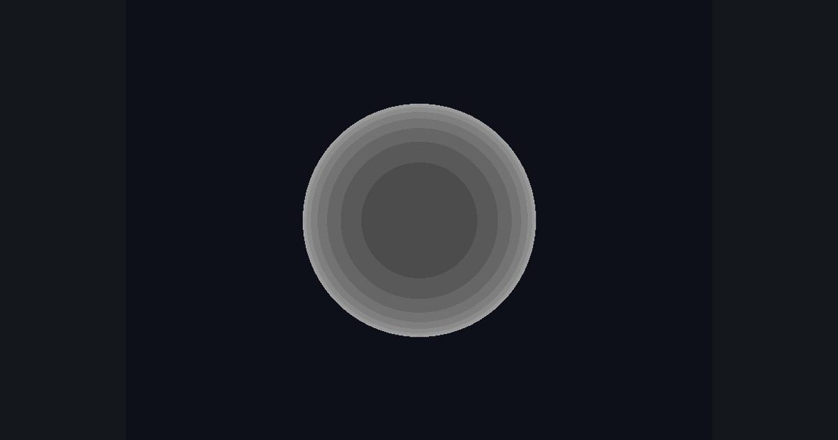 The picture produced by the shader in the lesson "3D, step 3: walk along the ray"