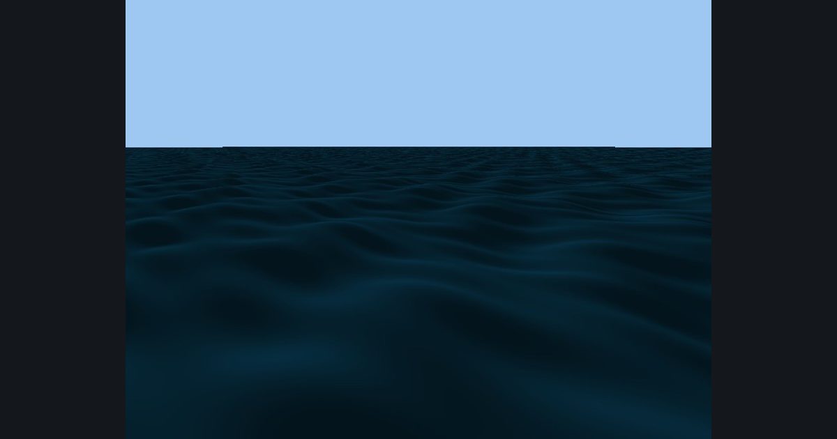 The picture produced by the shader in the lesson "Ocean 2: standing in the sea"