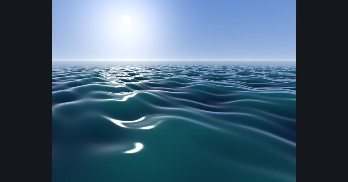 The picture produced by the shader in the lesson "Ocean 3: sky, Fresnel and sun glitter"