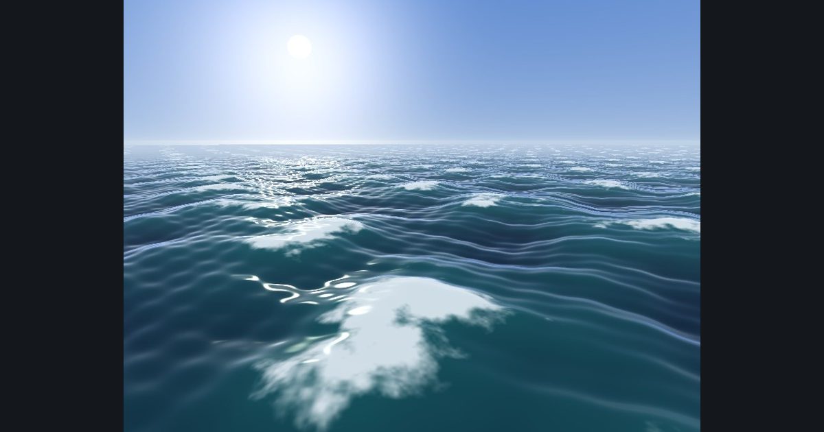 The picture produced by the shader in the lesson "Ocean 4: foam, fine ripples and haze"