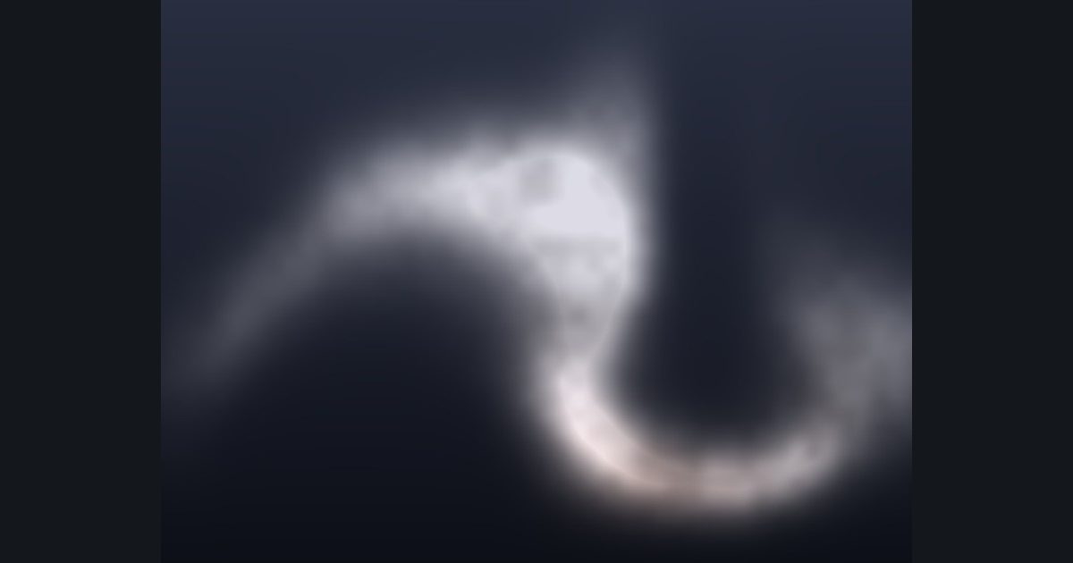 The picture produced by the shader in the lesson "Smoke simulation 2: follow the smoke back to its source"