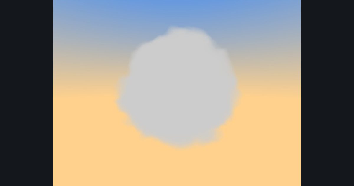 The picture produced by the shader in the lesson "Smoke grenade 1: a ball of smoke"