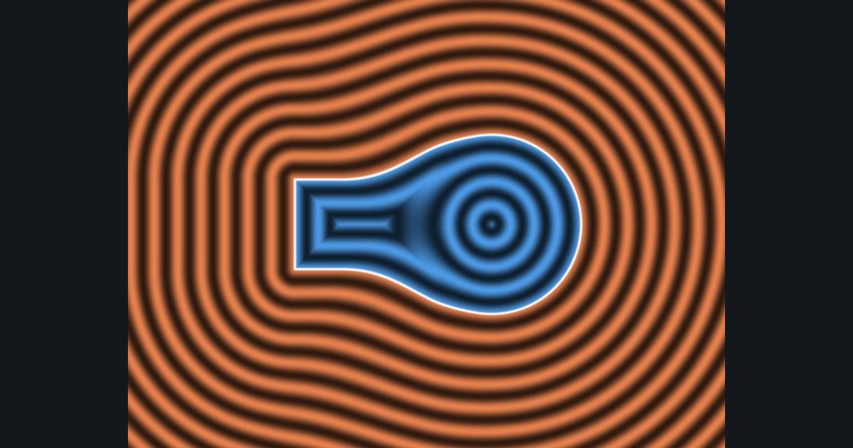 The target picture for the shader challenge "Morphing distance field"