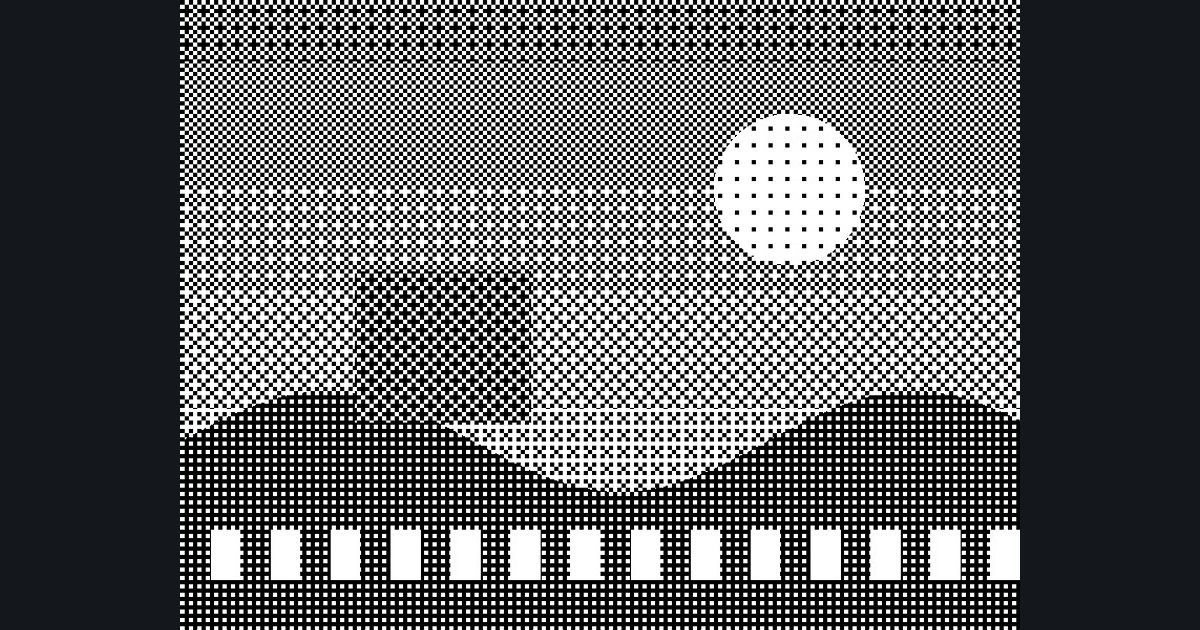The target picture for the shader challenge "Ordered dithering"