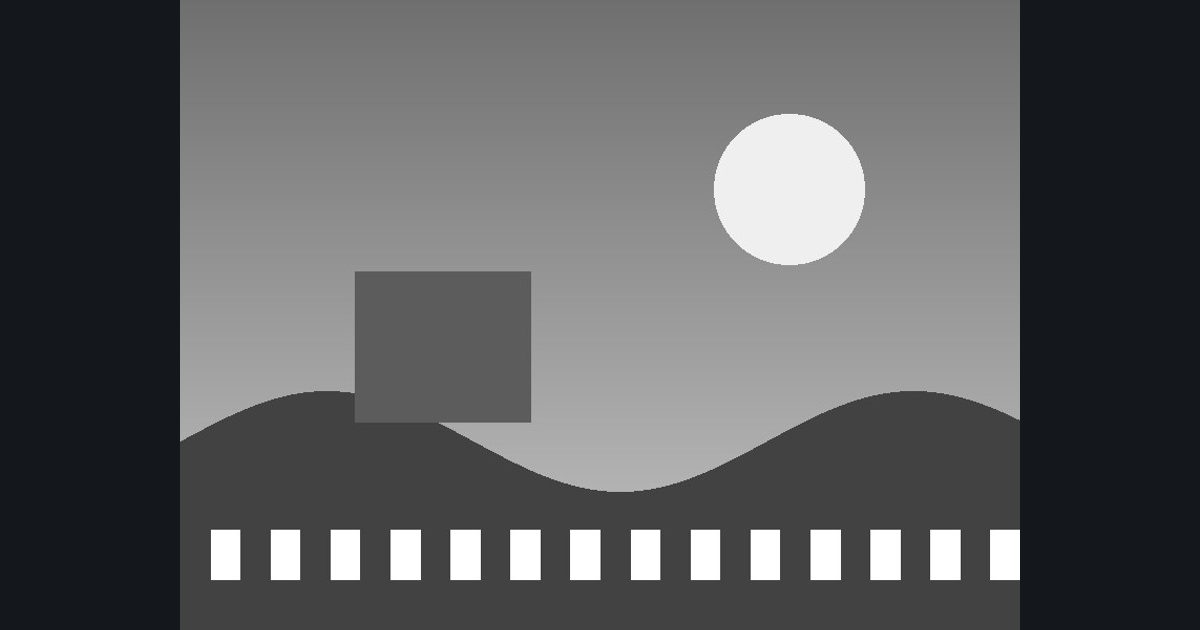 The target picture for the shader challenge "Grayscale filter"