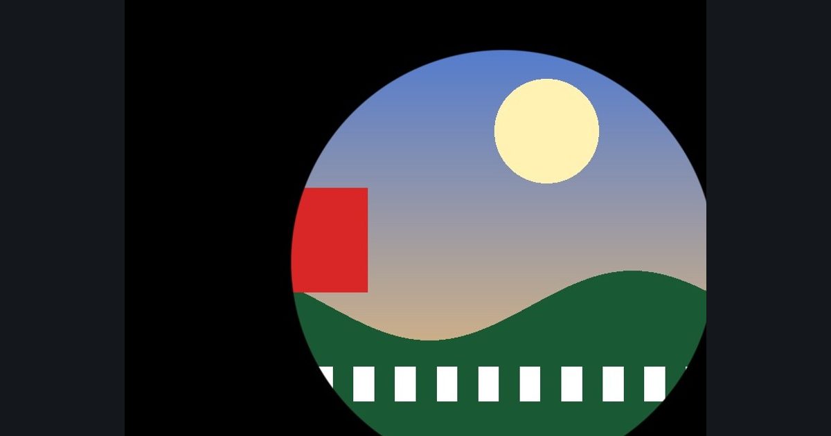 The target picture for the shader challenge "Iris-out scene transition"