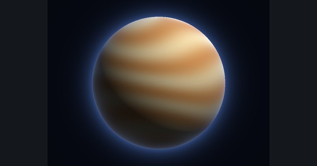 The target picture for the shader challenge "Gas giant"