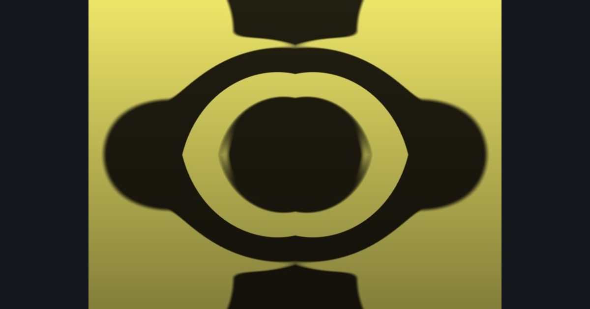 The target picture for the shader challenge "Four-way mirrored twisted noise blobs with a fade to dark at the bottom"