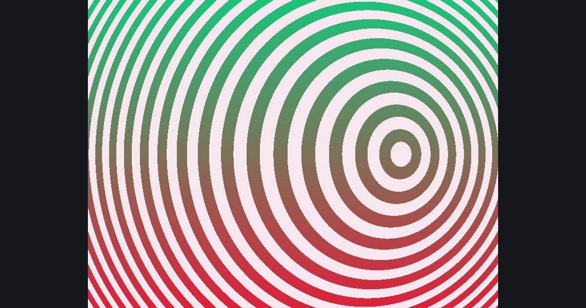 The target picture for the shader challenge "Bulging scrolling rings"