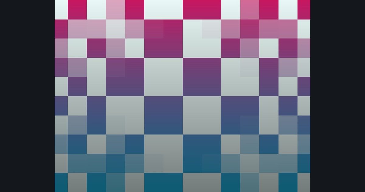The target picture for the shader challenge "Pixelated bulging wave lattice with a fade to dark at the bottom"