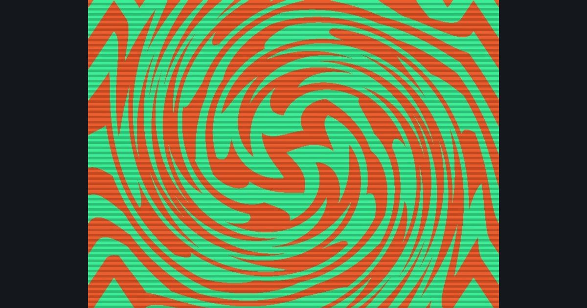 The target picture for the shader challenge "Twisted zigzag stripes with scanlines"