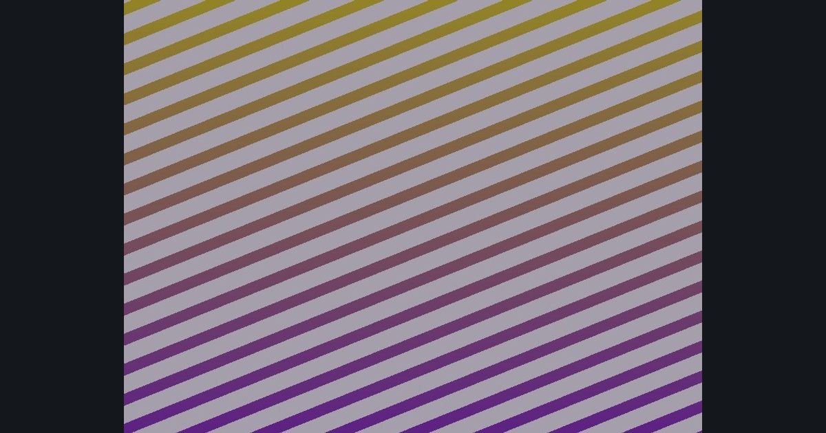 The target picture for the shader challenge "Spinning stripes with a pulsing brightness"