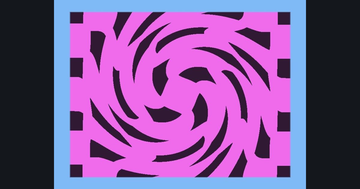The target picture for the shader challenge "Twisted diamond lattice with a border"
