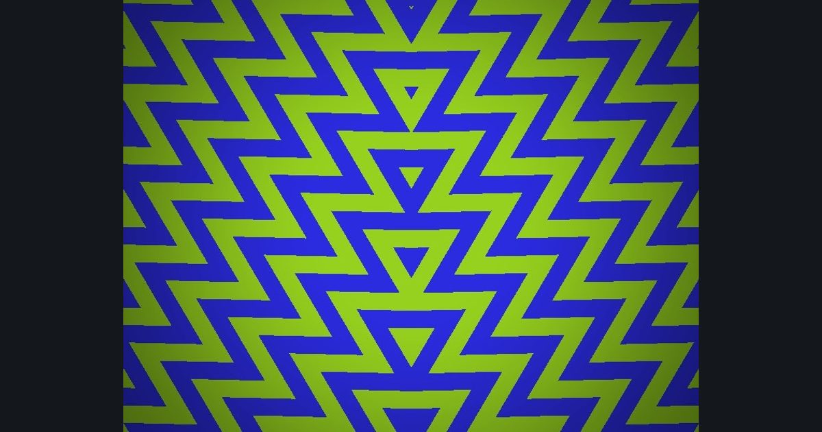 The target picture for the shader challenge "Mirrored spinning zigzag stripes with a dark vignette"