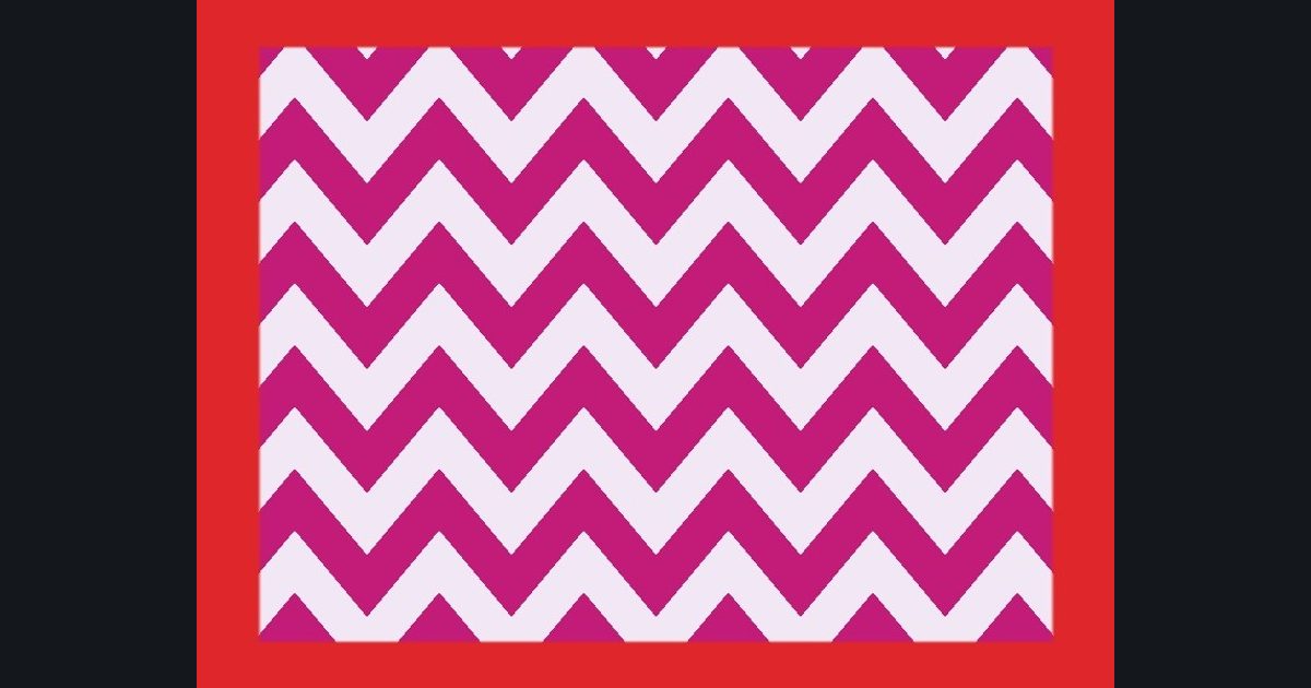 The target picture for the shader challenge "Pulsing zigzag stripes with a border"