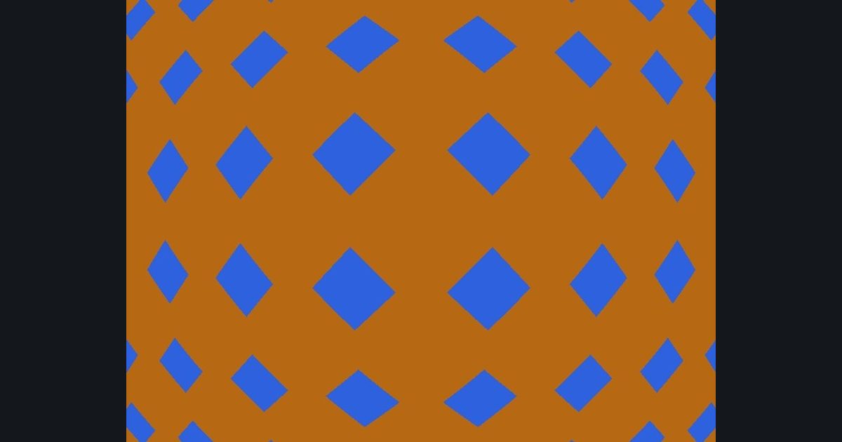 The target picture for the shader challenge "Bulging diamond lattice with a pulsing brightness"