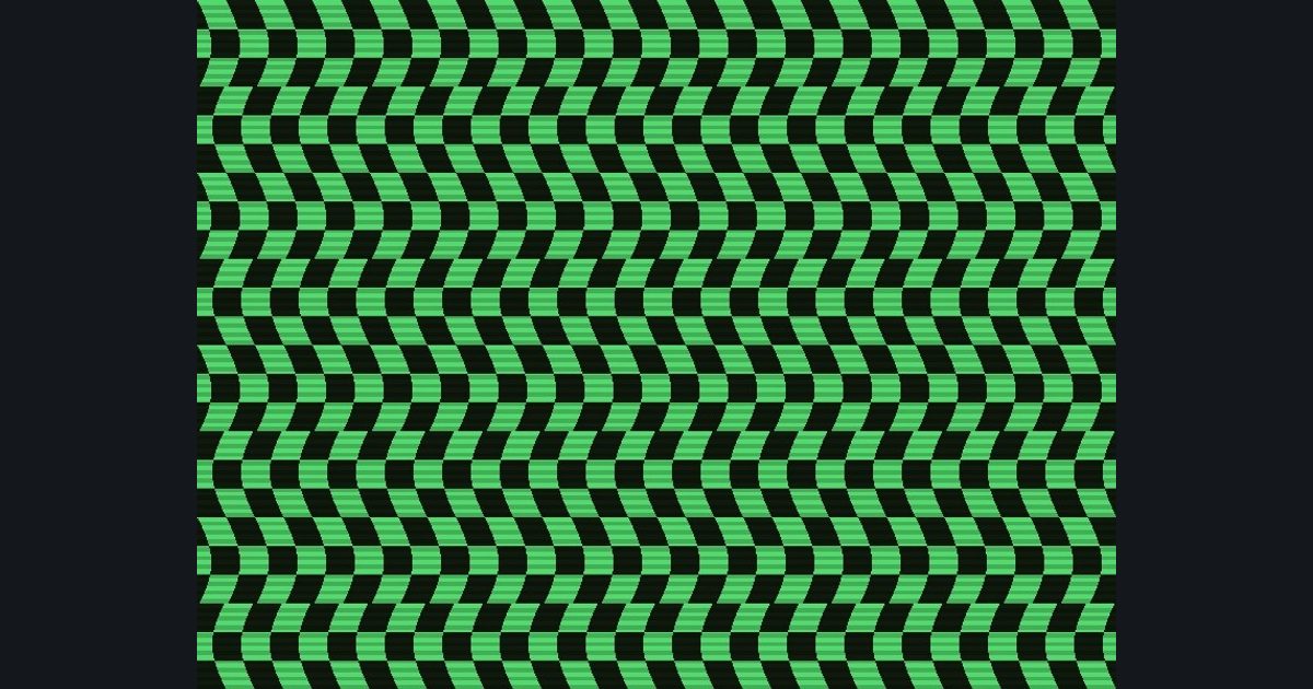 The target picture for the shader challenge "4×4 tiled rippling checkerboard with scanlines"