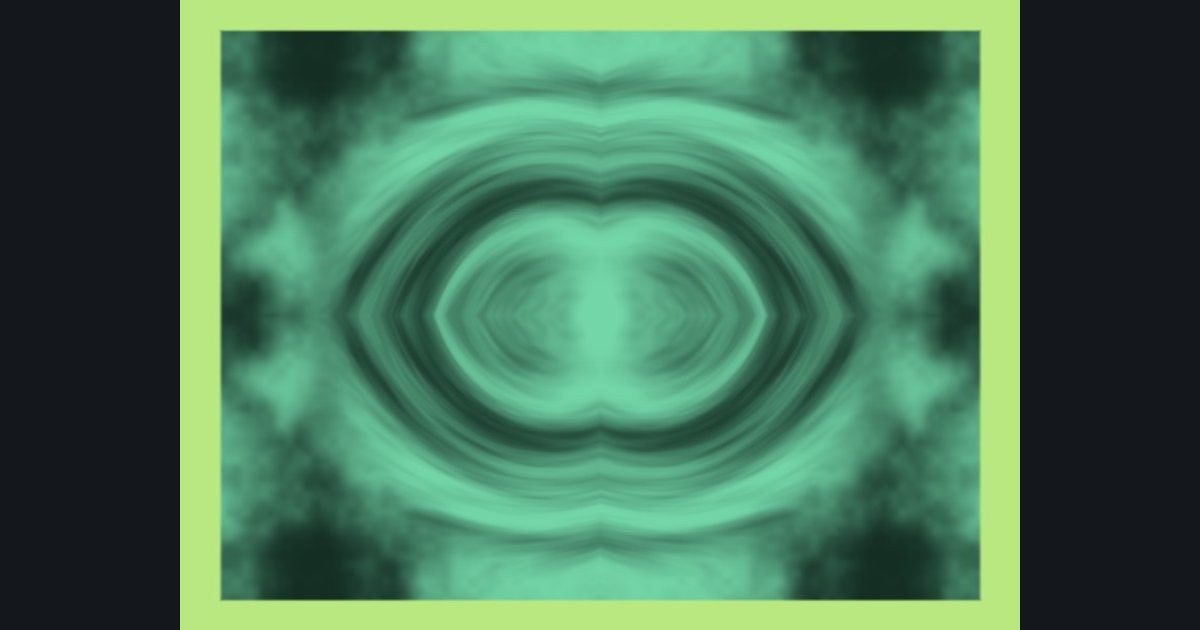 The target picture for the shader challenge "Four-way mirrored twisted fractal noise with a border"