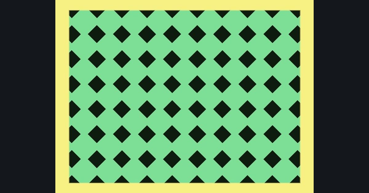 The target picture for the shader challenge "Pulsing diamond lattice with a border"