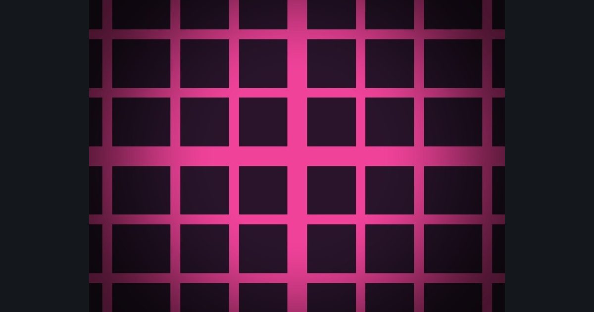 The target picture for the shader challenge "Pixelated grid with a dark vignette"
