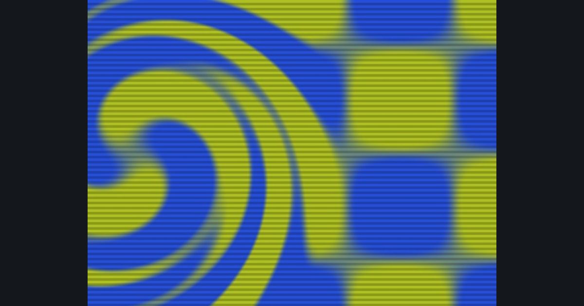 The target picture for the shader challenge "Scrolling twisted wave lattice with scanlines"