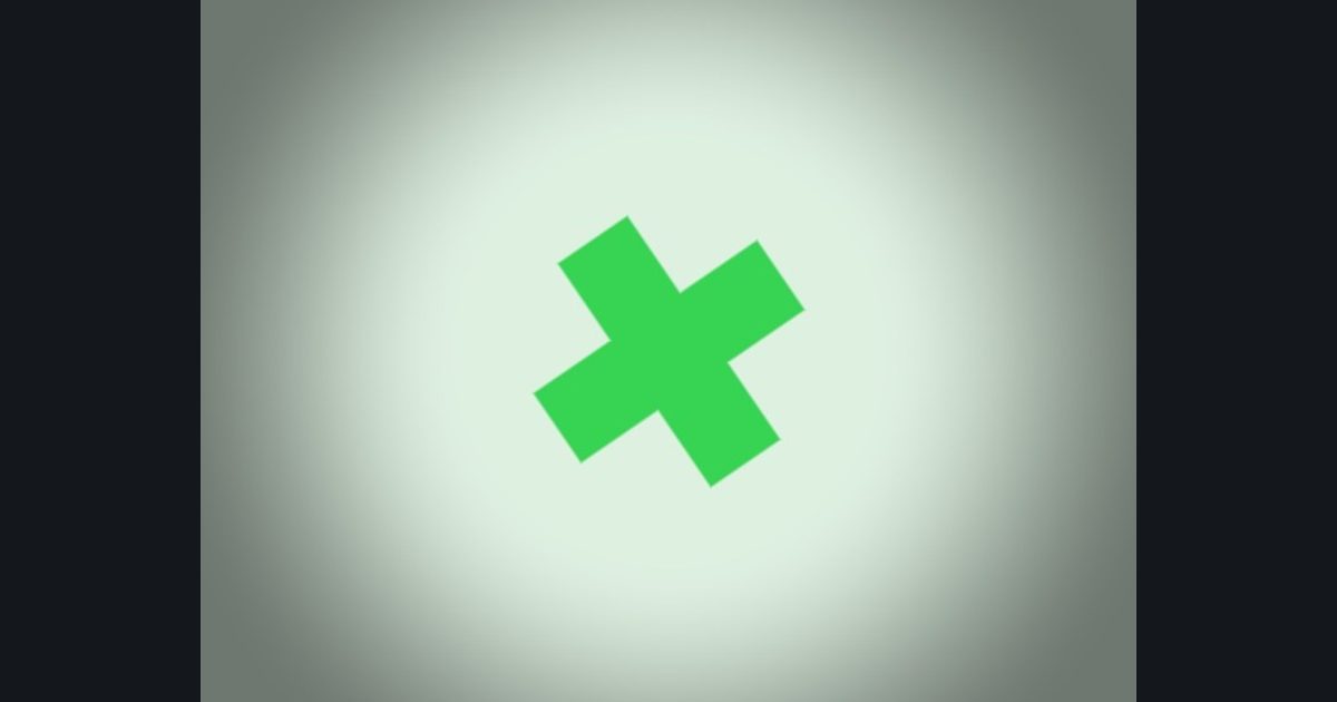 The target picture for the shader challenge "Tilted cross with a dark vignette"