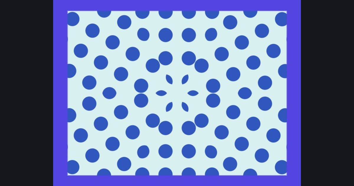 The target picture for the shader challenge "6-way kaleidoscope of dots with a border"