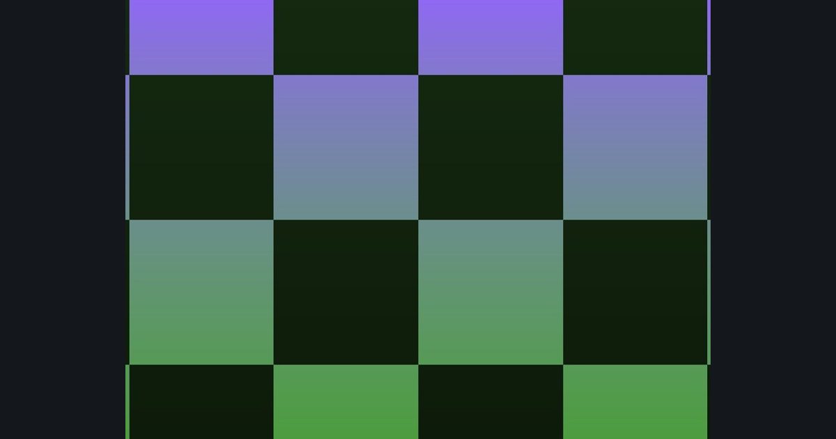 The target picture for the shader challenge "Pulsing checkerboard with a fade to dark at the bottom"