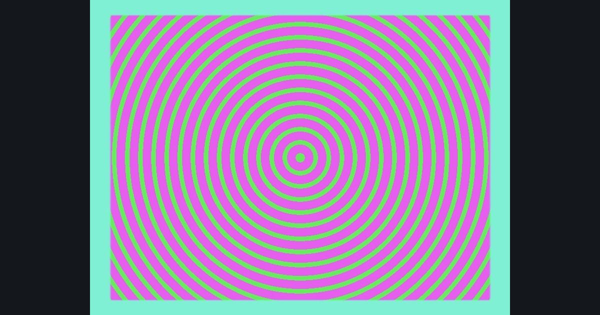 The target picture for the shader challenge "Polar 4×4 tiled stripes with a border"