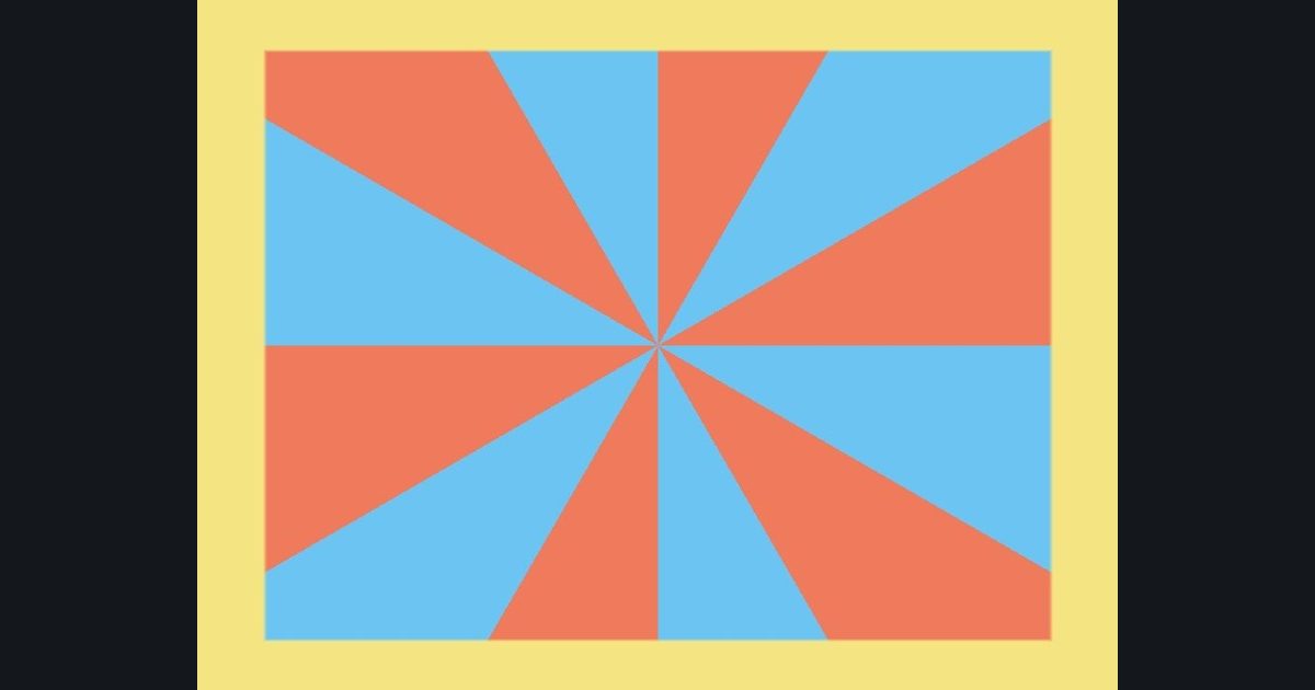 The target picture for the shader challenge "Rays with a border"