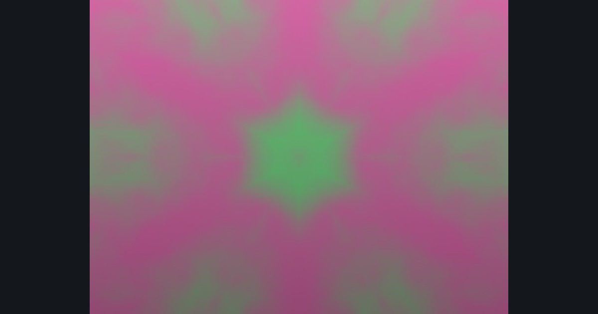 The target picture for the shader challenge "6-way kaleidoscope of fractal noise, rippling with a fade to dark at the bottom"
