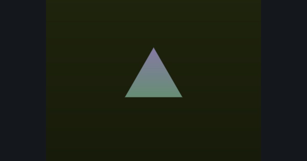The target picture for the shader challenge "Triangle with a fade to dark at the bottom"