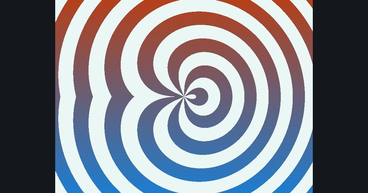 The target picture for the shader challenge "Polar rings"