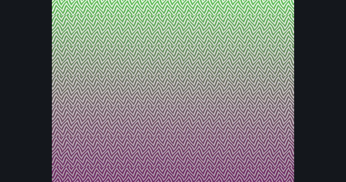 The target picture for the shader challenge "6×6 tiled rippling zigzag stripes with a fade to dark at the bottom"