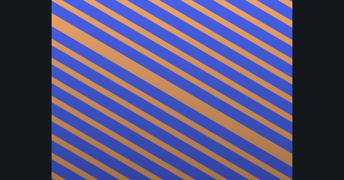 The target picture for the shader challenge "Spinning mirrored stripes with a fade to dark at the bottom"