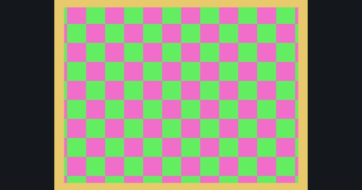 The target picture for the shader challenge "Scrolling checkerboard with a border"