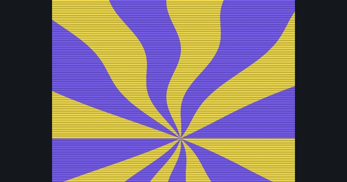 The target picture for the shader challenge "Rippling scrolling rays with scanlines"