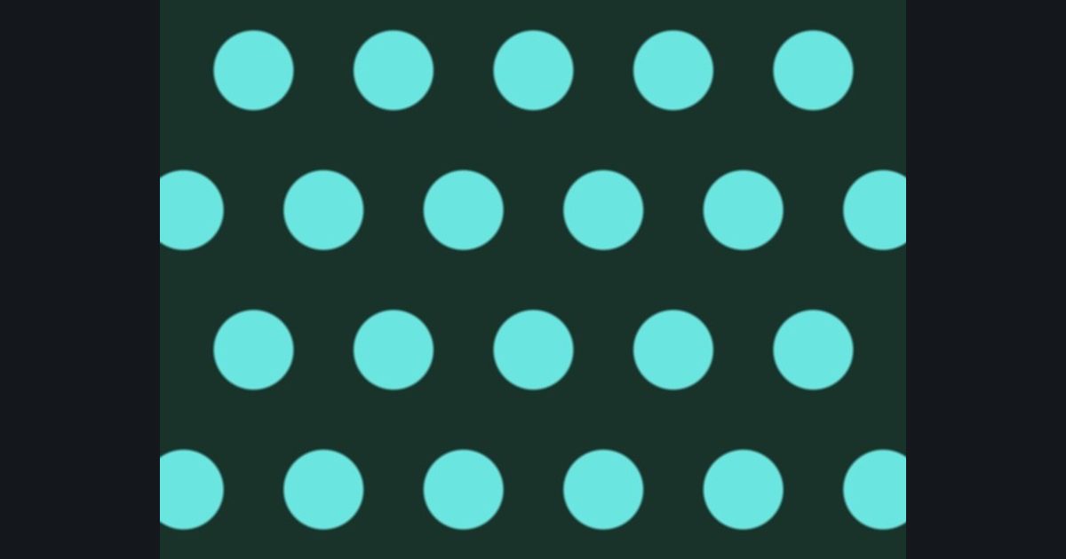 The target picture for the shader challenge "Mirrored staggered dots"