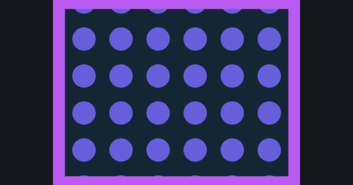 The target picture for the shader challenge "Scrolling dots with a border"