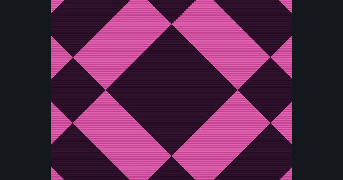 The target picture for the shader challenge "4-way kaleidoscope of checkerboard, pulsing with scanlines"