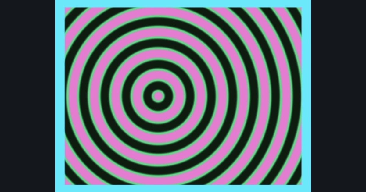 The target picture for the shader challenge "Scrolling rings with a border"