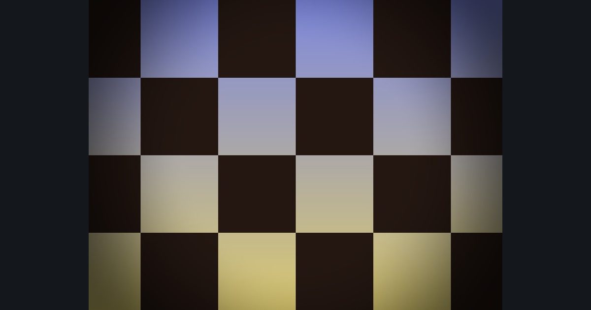 The target picture for the shader challenge "Pixelated checkerboard with a dark vignette"