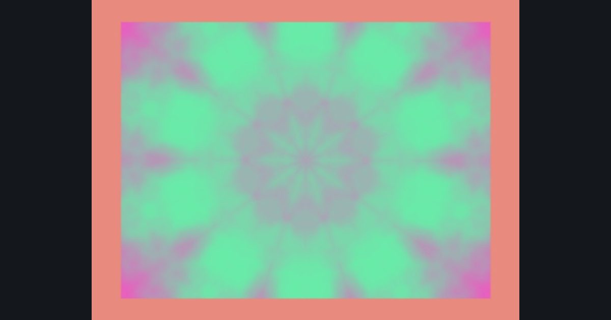 The target picture for the shader challenge "10-way kaleidoscope of fractal noise, pulsing with a border"