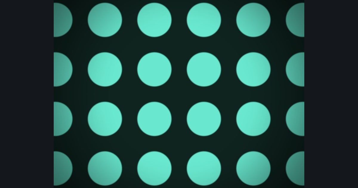 The target picture for the shader challenge "Pulsing dots with a dark vignette"
