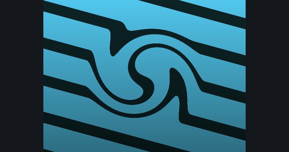 The target picture for the shader challenge "Twisted stripes with a fade to dark at the bottom"