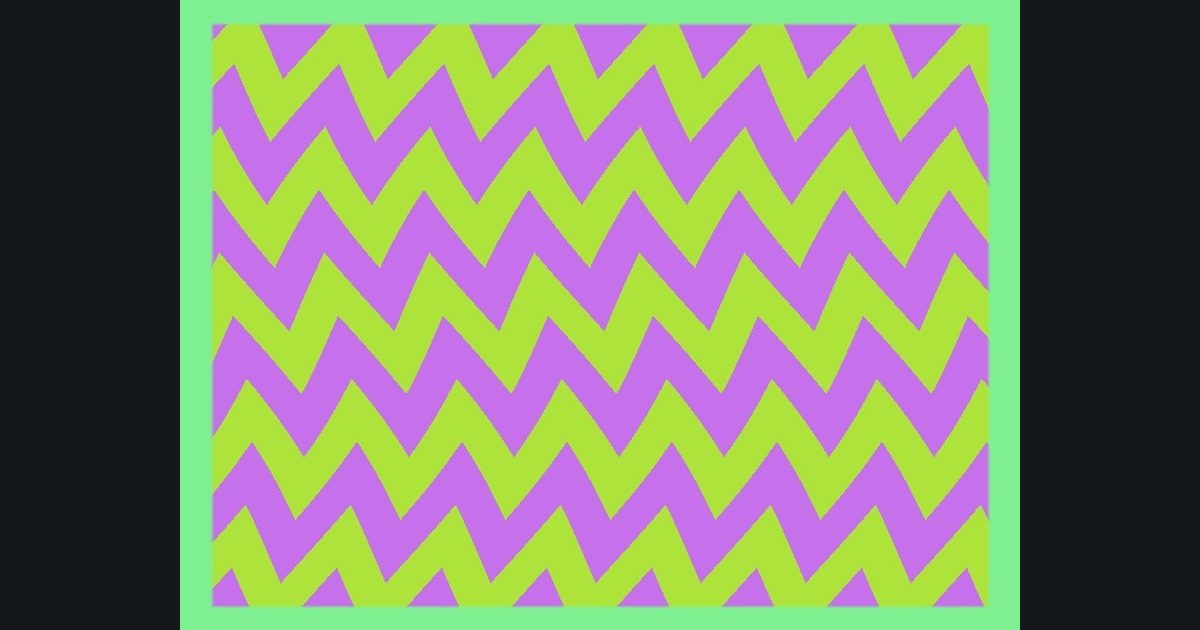 The target picture for the shader challenge "Rippling zigzag stripes with a border"