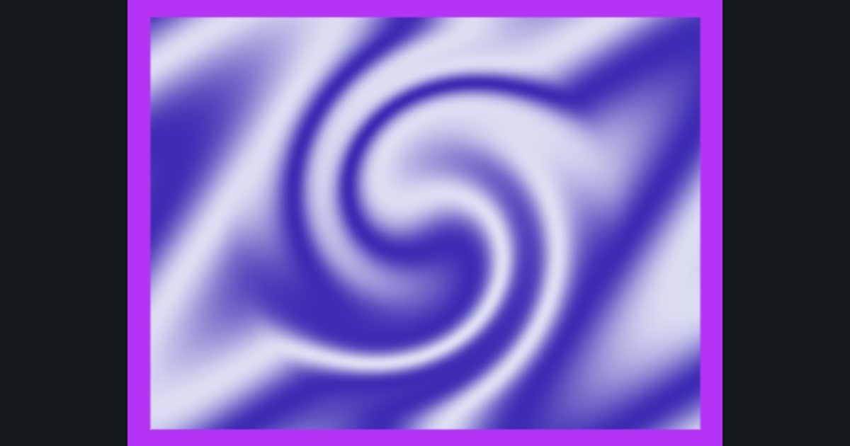 The target picture for the shader challenge "Twisted wavy bands with a border"