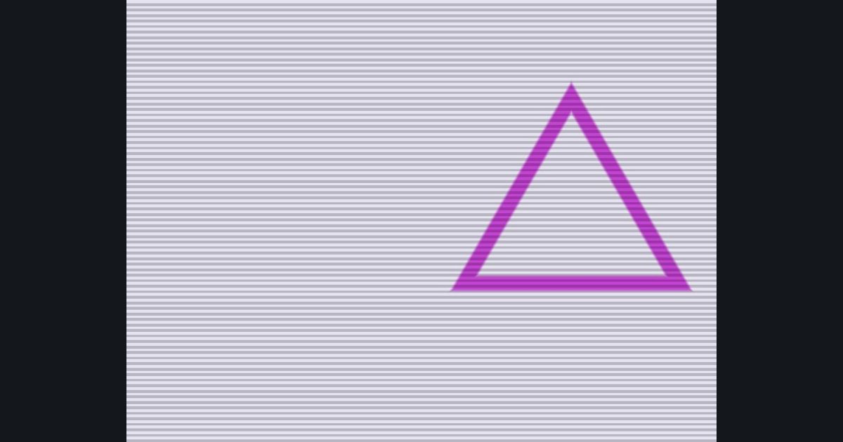 The target picture for the shader challenge "Pulsing scrolling triangle outline with scanlines"