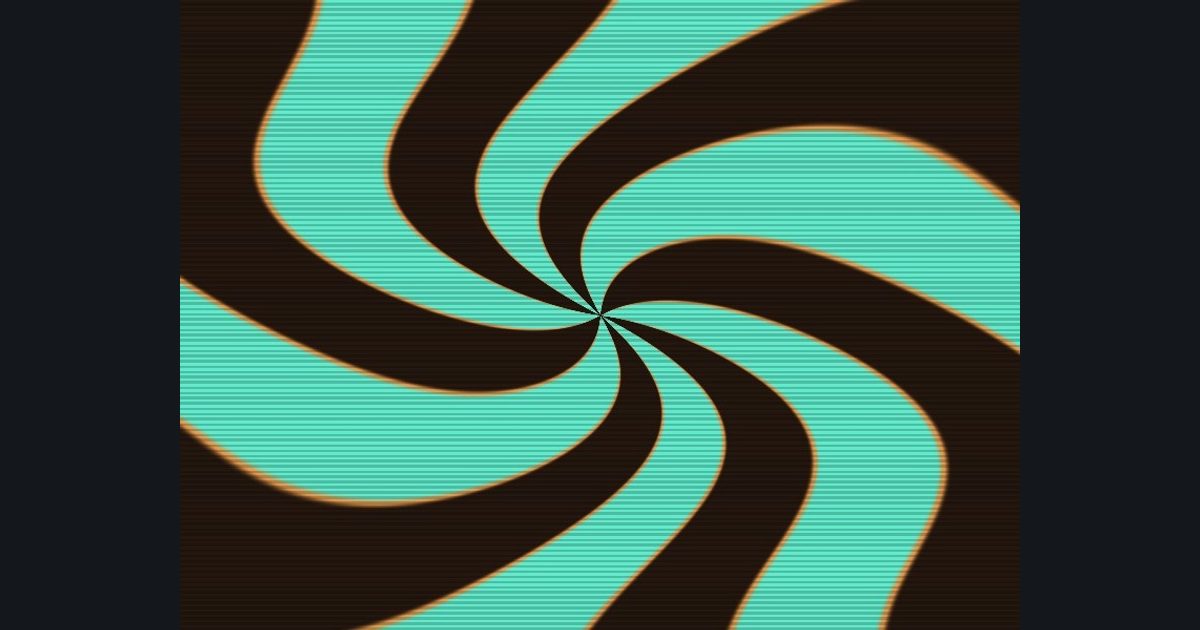 The target picture for the shader challenge "Rippling tilted spiral with scanlines"
